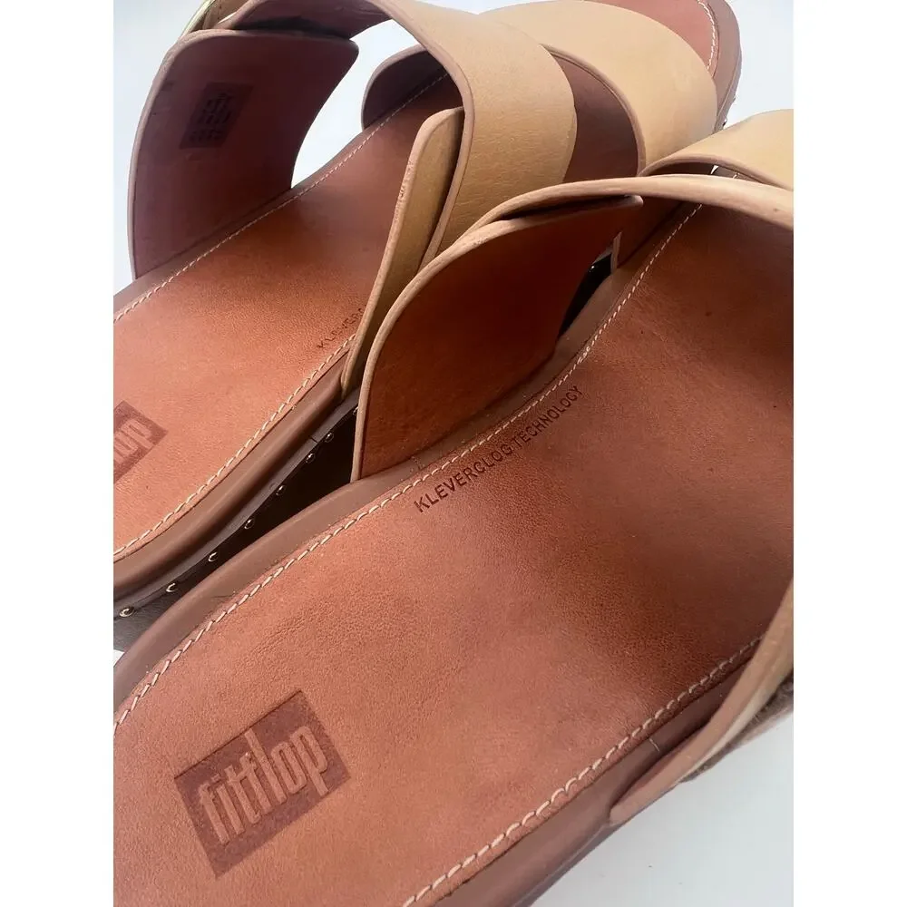 FitFlop Leather Slide Sandals with Buckle - Tan - Modern Comfort Footwear - Picture 5 of 6